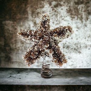 Faux Pine Cone Star Xmas Tree Topper lodge cabin farmhouse style woodsy 12x12